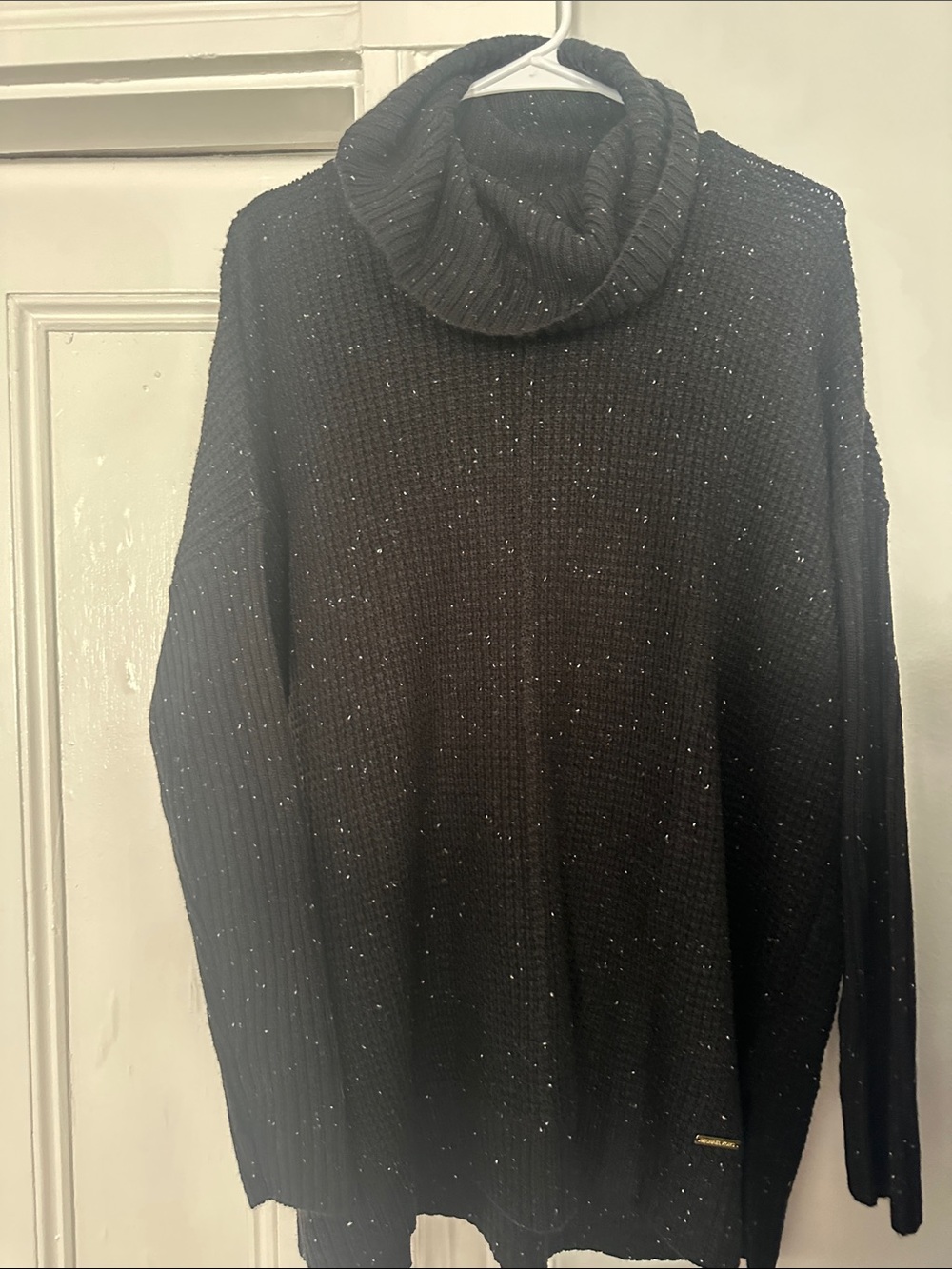 Michael Kors Black Sparkle Cowl Neck Sweater